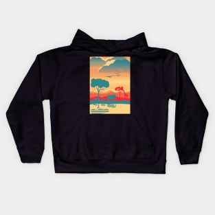 Landscape of an african savanna Kids Hoodie